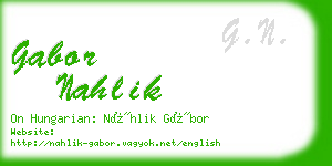 gabor nahlik business card
